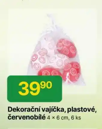 Hruška Dekorační vajíčka, plastové, červenobílé nabídka