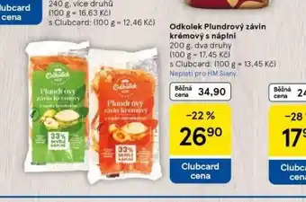 Tesco Odkolek plundrový závin krémový s náplní nabídka