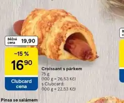 Tesco Croissanr s párkem nabídka