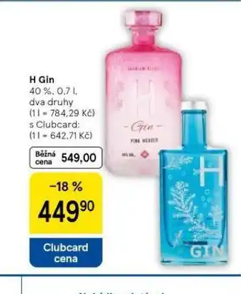 Tesco H gin nabídka