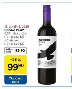 Tesco Condor peak nabídka