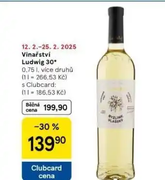 Tesco Vinařství ludwig 30 nabídka