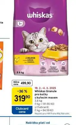 Tesco Whiskas granule pro kočky nabídka