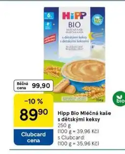 Tesco Hipp bio mléčná kaše s dětskými keksy nabídka