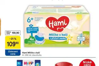 Tesco Hami mlíčko s kaší nabídka