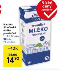 Tesco Trvanlivé mléko 1,5% nabídka