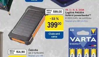 Tesco Solární powerbanka nabídka