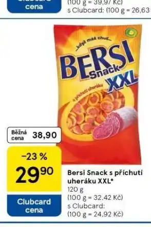 Tesco Bersi snack s příchutí uheráku xxl nabídka