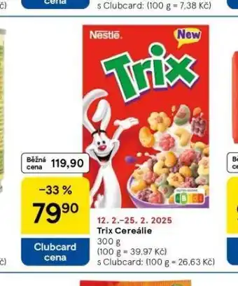 Tesco Trix cereálie nabídka