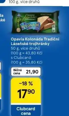 Tesco Opavia kolonáda tradiční lázeňské trojhránky nabídka