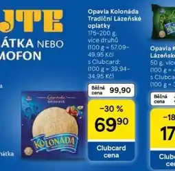 Tesco Opavia kolonáda tradiční lázeňské oplatky nabídka