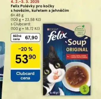 Tesco Felix polévky pro kočky nabídka