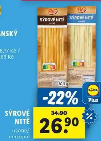 Lidl SÝROVÉ NITĚ, 100 g nabídka