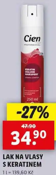 Lidl LAK NA VLASY S KERATINEM, 250 ml nabídka