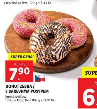 Lidl Donut zebra / s barevným posypem nabídka