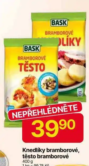 Hruška BASK Knedlíky bramborové, těsto bramborové 400 g nabídka