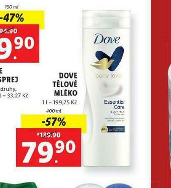Lidl Dove tělové mléko nabídka
