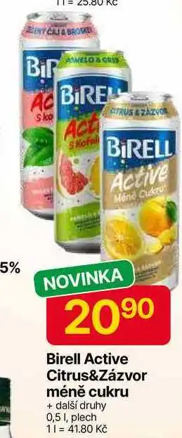 Hruška Birell Active Citrus&Zázvor méně cukru 0,5l plechovka nabídka