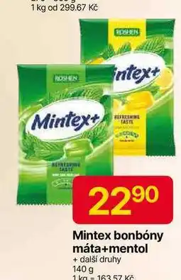 Hruška Mintex bonbóny máta+mentol + další druhy 140 g nabídka