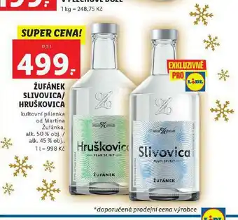Lidl Žufánek slivovice / hruškovica nabídka