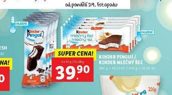 Lidl Kinder mléčný řez nabídka