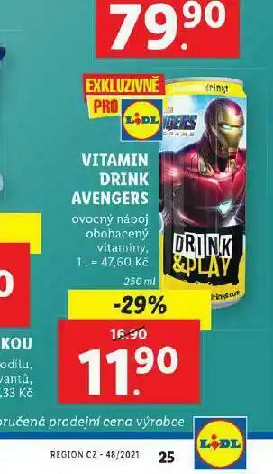 Lidl Vitamin drink advengers nabídka