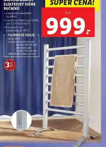 Lidl Elektrický sušák ručníků nabídka