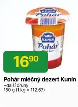 Hruška Pohár mléčný dezert Kunín nabídka