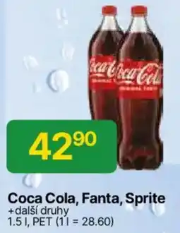 Hruška COCA-COLA, FANTA, SPRITE nabídka