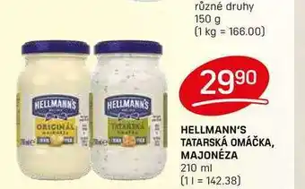 Flop HELLMANN'S TATARSKÁ OMÁČKA, MAJONÉZA 210 ml nabídka