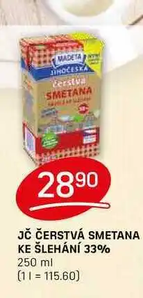 Flop JČ ČERSTVÁ SMETANA KE ŠLEHÁNÍ 33% 250 ml nabídka