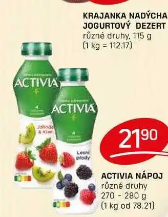 Flop ACTIVIA NÁPOJ různé druhy 270 - 280 g nabídka