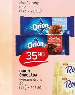 Flop ORION ČOKOLÁDA vybrané druhy 90 g nabídka