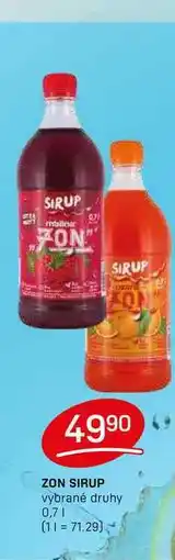 Flop ZON SIRUP vybrané druhy 0,7l nabídka