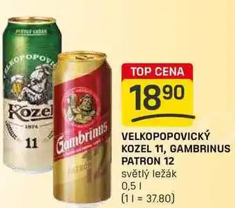 Flop GAMBRINUS PATRON 12 světlý ležák 0,5l nabídka