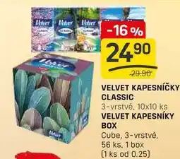 Flop VELVET KAPESNÍKY BOX Cube, 3-vrstvé, 56 ks, 1 box nabídka