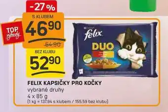 Flop FELIX KAPSIČKY PRO KOČKY vybrané druhy 4 x 85 g nabídka