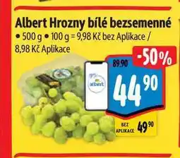 Albert Albert Hrozny bílé bezsemenné 500 g nabídka