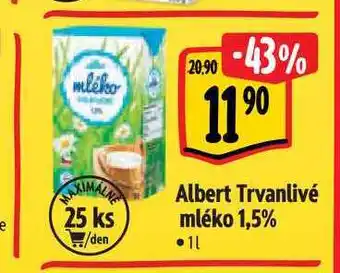 Albert Albert Trvanlivé mléko 1,5% 1 l nabídka