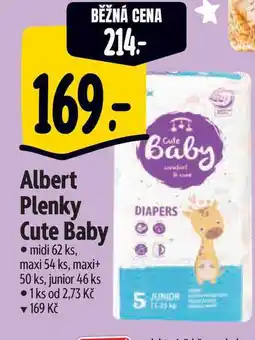 Albert Albert Plenky Cute Baby • midi 62 ks, maxi 54 ks, maxi+ 50 ks, junior 46 ks nabídka