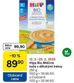 Tesco Hipp Bio Mléčná kaše s dětskými keksy, 250 g nabídka