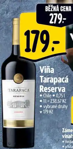 Albert Viña Tarapacá Reserva Chile 0,75 I nabídka