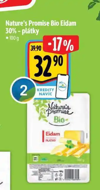 Albert Nature's Promise Bio Eidam 30% - plátky 100 g nabídka