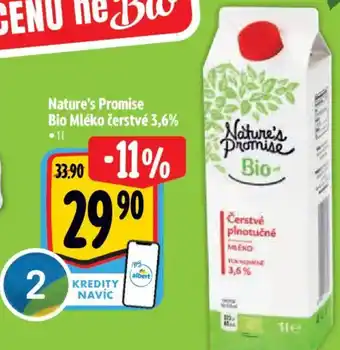 Albert Nature's Promise Bio Mléko čerstvé 3,6% nabídka