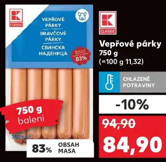 Kaufland Vepřové párky nabídka