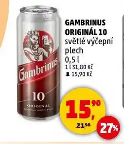 Penny Market Pivo gambrinus originál 10 nabídka