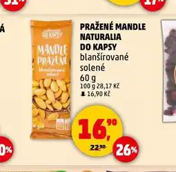 Penny Market Pražsné mandle naturalia do kapsy nabídka