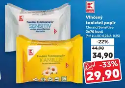 Kaufland Vlhčený toaletní papír Classic/Sensitive nabídka