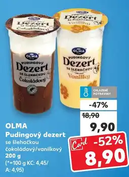 Kaufland OLMA Pudingový dezert nabídka