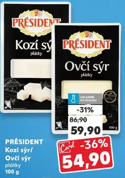 Kaufland PRÉSIDENT Kozi sýr/ Ovčí sýr plátky nabídka